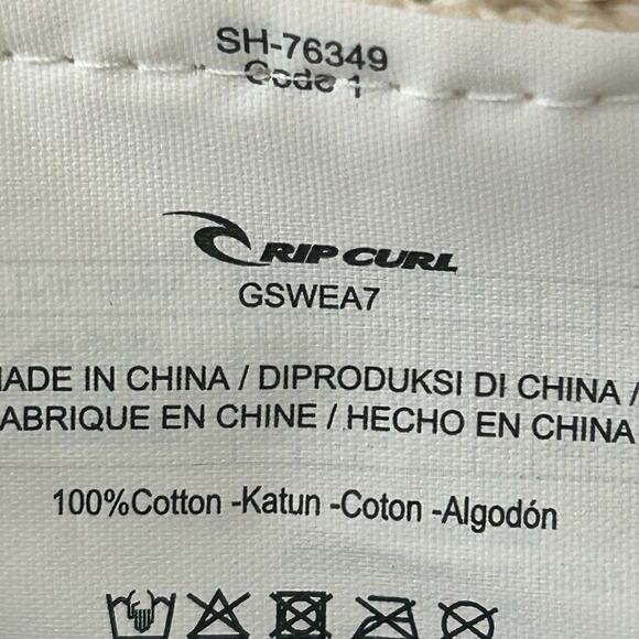 Rip Curl Cream Navy Blue Sweater Shawl Jumper Fringe One Size - Picture 5 of 5